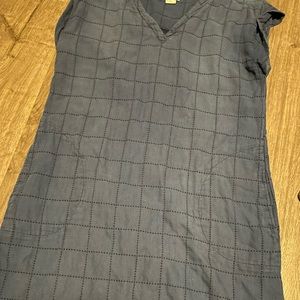 Bob Timberlake stitched plaid dress with freyed hem
